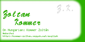 zoltan kommer business card